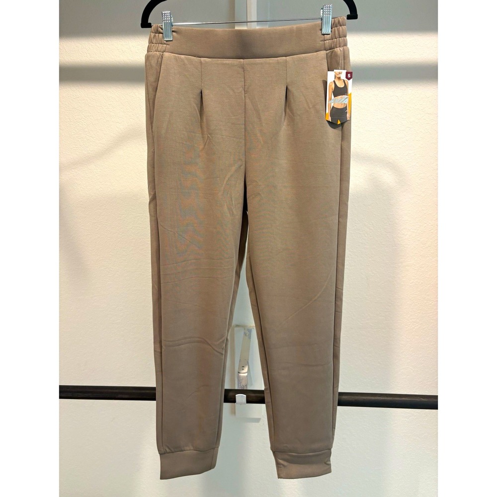 Avia Women's Beige Jogger Pants Size S Pull-On Elastic Waist Pockets Stretch